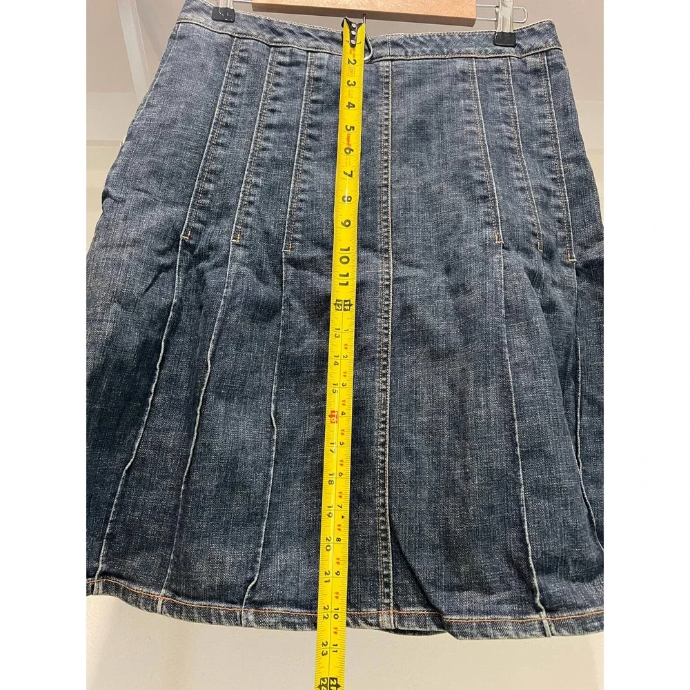 Eddie Bauer Women's Pleated‎ Denim Skirt Vintage Size 8